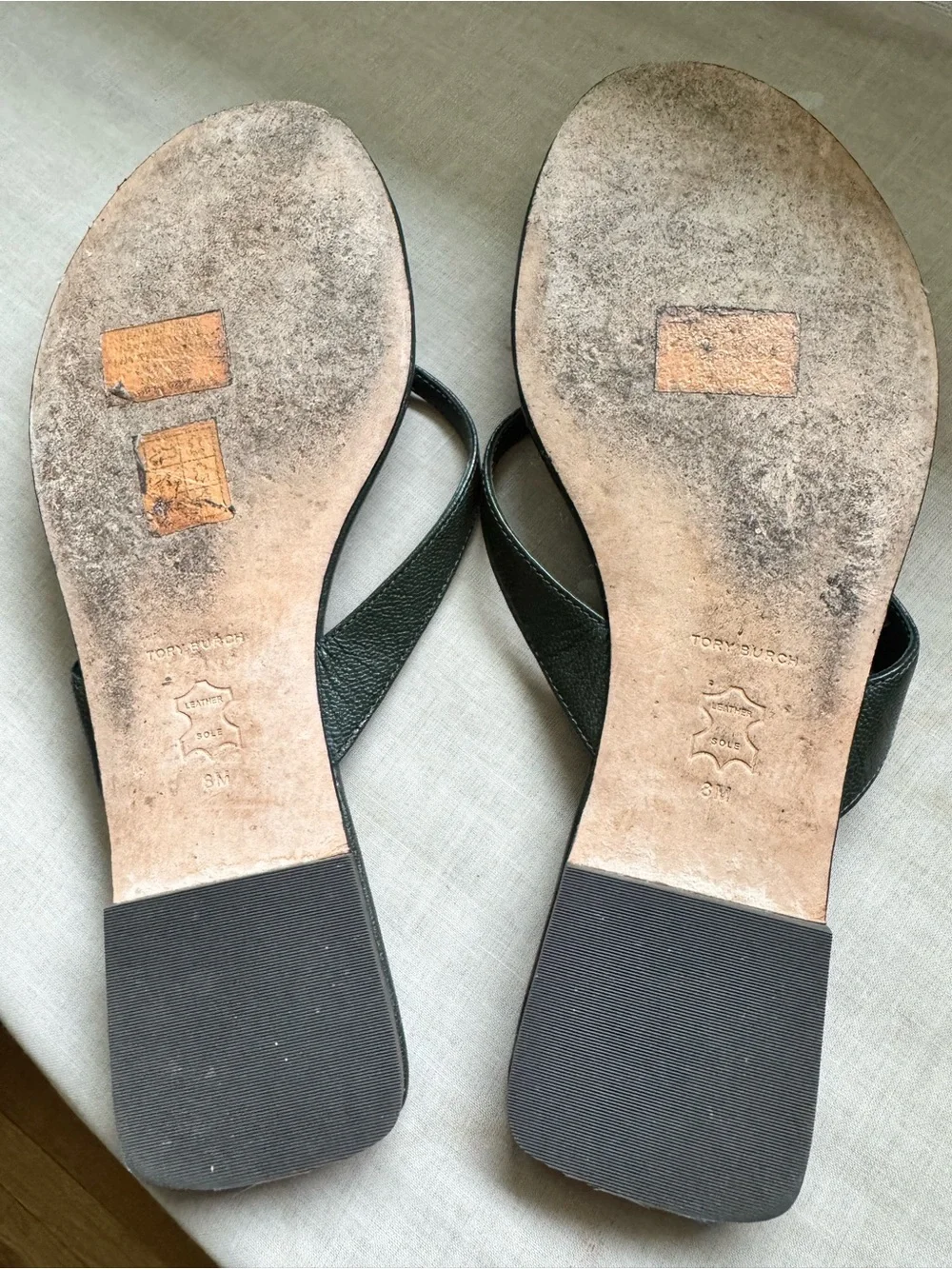 Tory Burch Dark Green Miller Thong Sandals Size 8